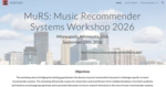 4th Music Recommender Systems Workshop (MuRS 2026)