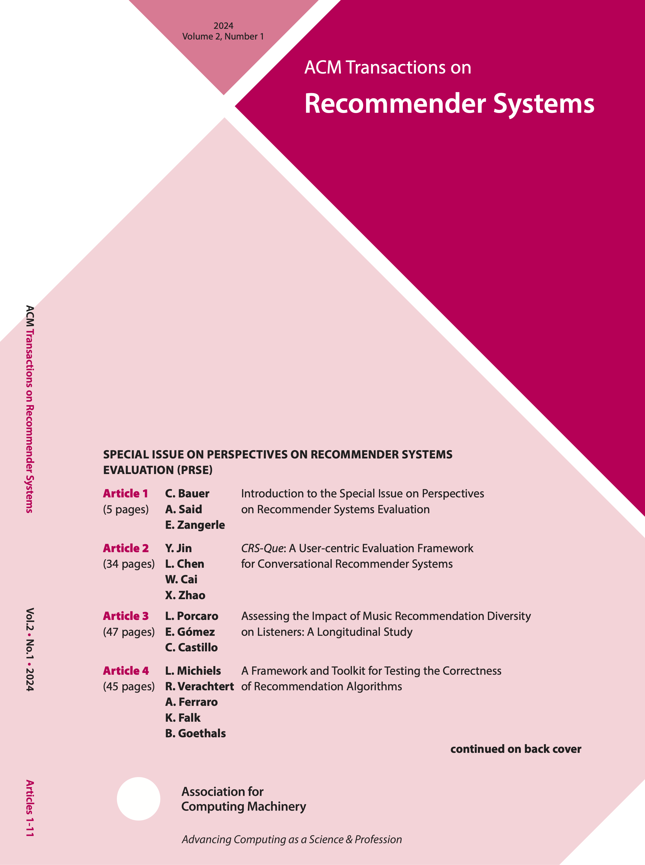 Survey paper on the evaluation of recommender systems accepted in ACM ...